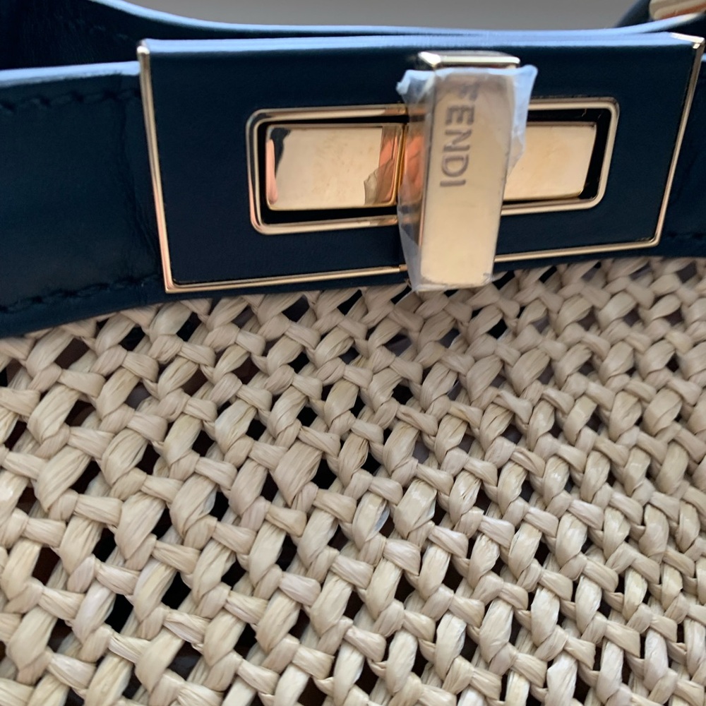 Fendi Raffia Vitello Macrame Large Peekaboo X-Tote - Picture 10 of 16